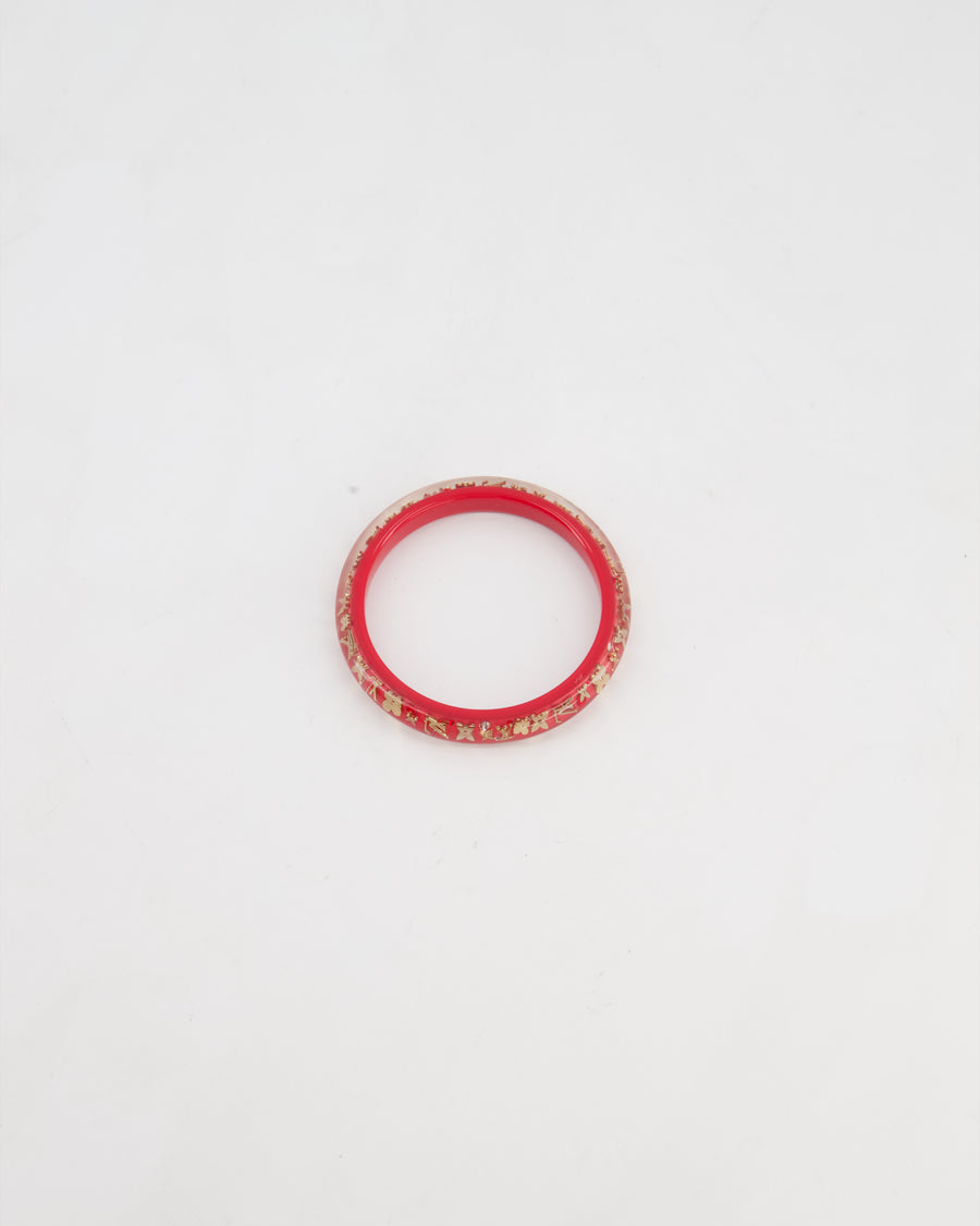 Louis Vuitton Strawberry Red Inclusion Bangle Bracelet with Logo Detail