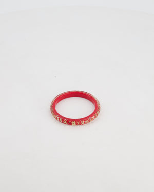 Louis Vuitton Strawberry Red Inclusion Bangle Bracelet with Logo Detail