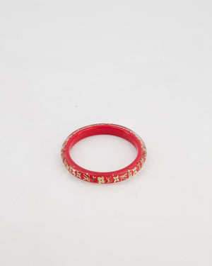 Louis Vuitton Strawberry Red Inclusion Bangle Bracelet with Logo Detail