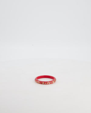 Louis Vuitton Strawberry Red Inclusion Bangle Bracelet with Logo Detail