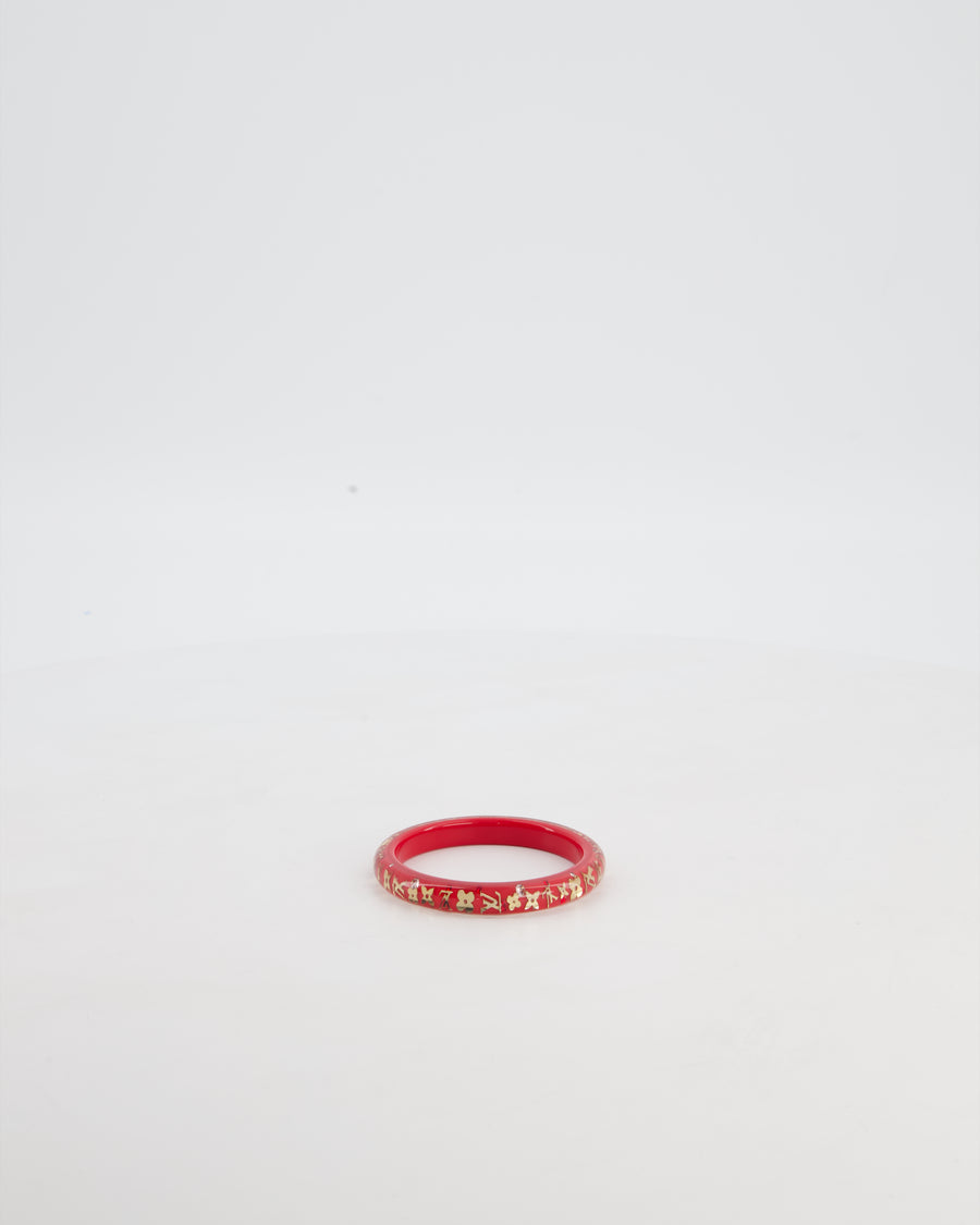 Louis Vuitton Strawberry Red Inclusion Bangle Bracelet with Logo Detail