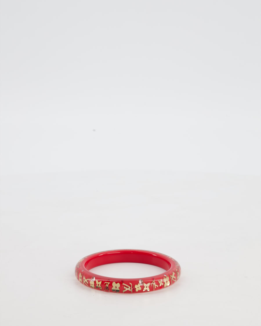 Louis Vuitton Strawberry Red Inclusion Bangle Bracelet with Logo Detail