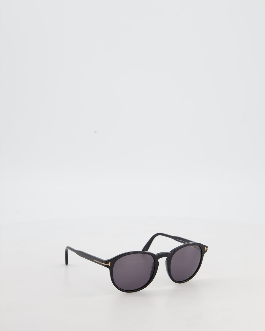 Tom Ford Black Dante Acetate Sunglasses with Silver Detailing