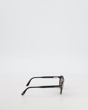 Tom Ford Black Dante Acetate Sunglasses with Silver Detailing