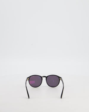 Tom Ford Black Dante Acetate Sunglasses with Silver Detailing