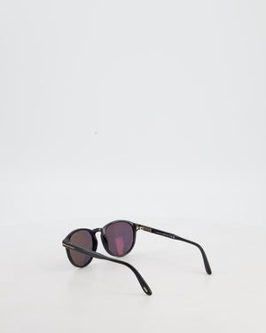 Tom Ford Black Dante Acetate Sunglasses with Silver Detailing
