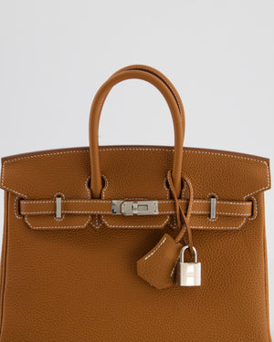 Hermès Birkin 25 Retourne Gold Togo Leather with Palladium Hardware