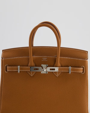 Hermès Birkin 25 Retourne Gold Togo Leather with Palladium Hardware
