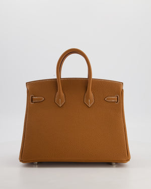 Hermès Birkin 25 Retourne Gold Togo Leather with Palladium Hardware