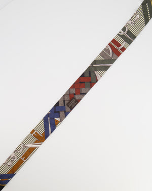 Hermès 'Mors a Jouets Chemise' Silk Twilly in Navy, Brown and White