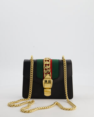 Gucci Black Leather Small Sylvie Bag with Gold Hardware