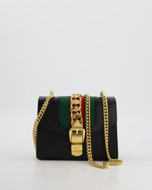 Gucci Black Leather Small Sylvie Bag with Gold Hardware