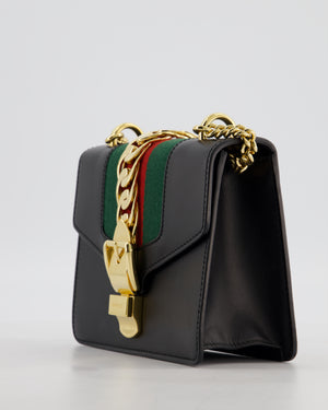 Gucci Black Leather Small Sylvie Bag with Gold Hardware