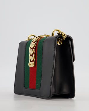 Gucci Black Leather Small Sylvie Bag with Gold Hardware
