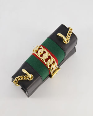 Gucci Black Leather Small Sylvie Bag with Gold Hardware