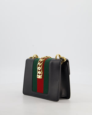 Gucci Black Leather Small Sylvie Bag with Gold Hardware