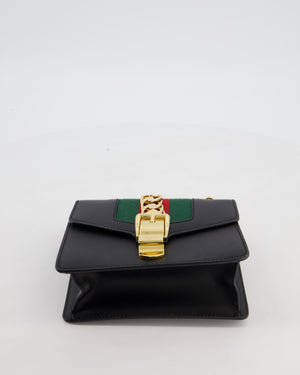 Gucci Black Leather Small Sylvie Bag with Gold Hardware