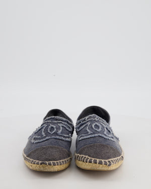 *FIRE PRICE* Chanel Blue Logo Denim Espadrilles Size EU 41
