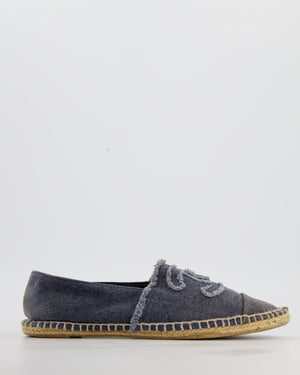 *FIRE PRICE* Chanel Blue Logo Denim Espadrilles Size EU 41