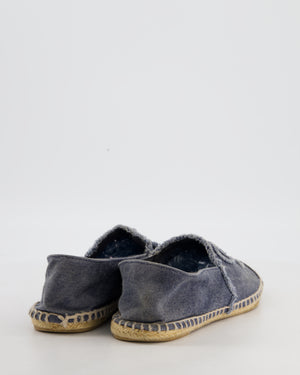 *FIRE PRICE* Chanel Blue Logo Denim Espadrilles Size EU 41