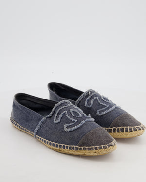 *FIRE PRICE* Chanel Blue Logo Denim Espadrilles Size EU 41