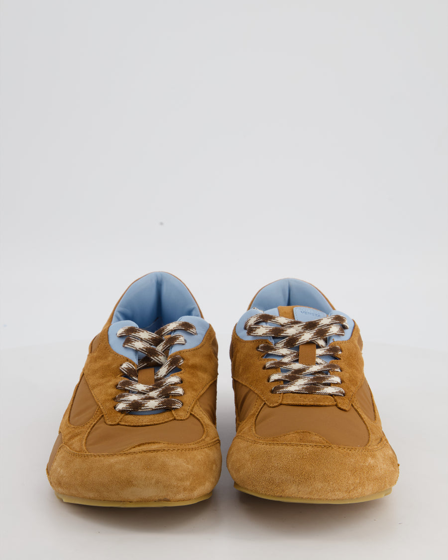 Bottega Veneta New Amber & Iceberg Orbit Flash Sneaker in Soft Suede and Nylon Size EU 39 RRP £710