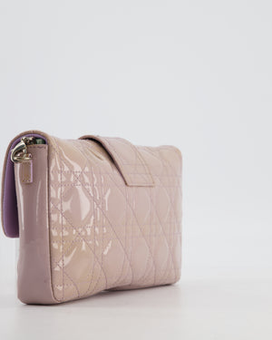 Christian Dior Miss Dior Promenade Small Flap Bag in Blush Pink Cannage Patent Leather with Gunmetal Hardware