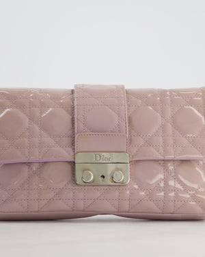 Christian Dior Miss Dior Promenade Small Flap Bag in Blush Pink Cannage Patent Leather with Gunmetal Hardware