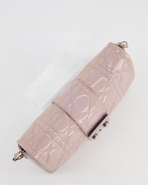 Christian Dior Miss Dior Promenade Small Flap Bag in Blush Pink Cannage Patent Leather with Gunmetal Hardware