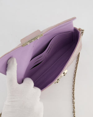 Christian Dior Miss Dior Promenade Small Flap Bag in Blush Pink Cannage Patent Leather with Gunmetal Hardware