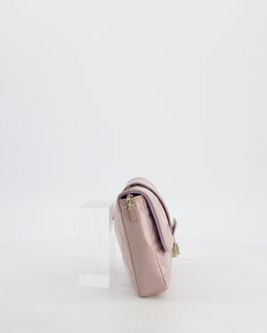 Christian Dior Miss Dior Promenade Small Flap Bag in Blush Pink Cannage Patent Leather with Gunmetal Hardware