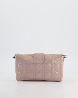 Christian Dior Miss Dior Promenade Small Flap Bag in Blush Pink Cannage Patent Leather with Gunmetal Hardware
