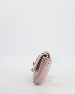 Christian Dior Miss Dior Promenade Small Flap Bag in Blush Pink Cannage Patent Leather with Gunmetal Hardware