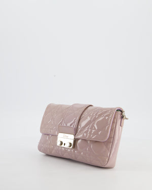 Christian Dior Miss Dior Promenade Small Flap Bag in Blush Pink Cannage Patent Leather with Gunmetal Hardware