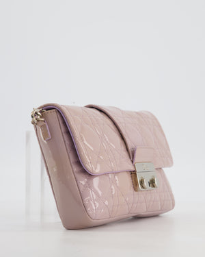 Christian Dior Miss Dior Promenade Small Flap Bag in Blush Pink Cannage Patent Leather with Gunmetal Hardware