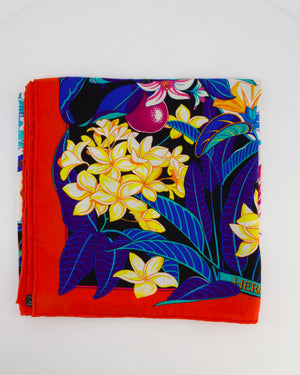 Hermès Blue Flamingo Party Scarf Size 130cm x 135cm