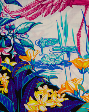 Hermès Blue Flamingo Party Scarf Size 130cm x 135cm