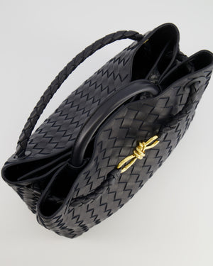 Bottega Veneta Medium Andiamo Bag in Nocturnal Intrecciato Leather with Gold Hardware RRP £4,250
