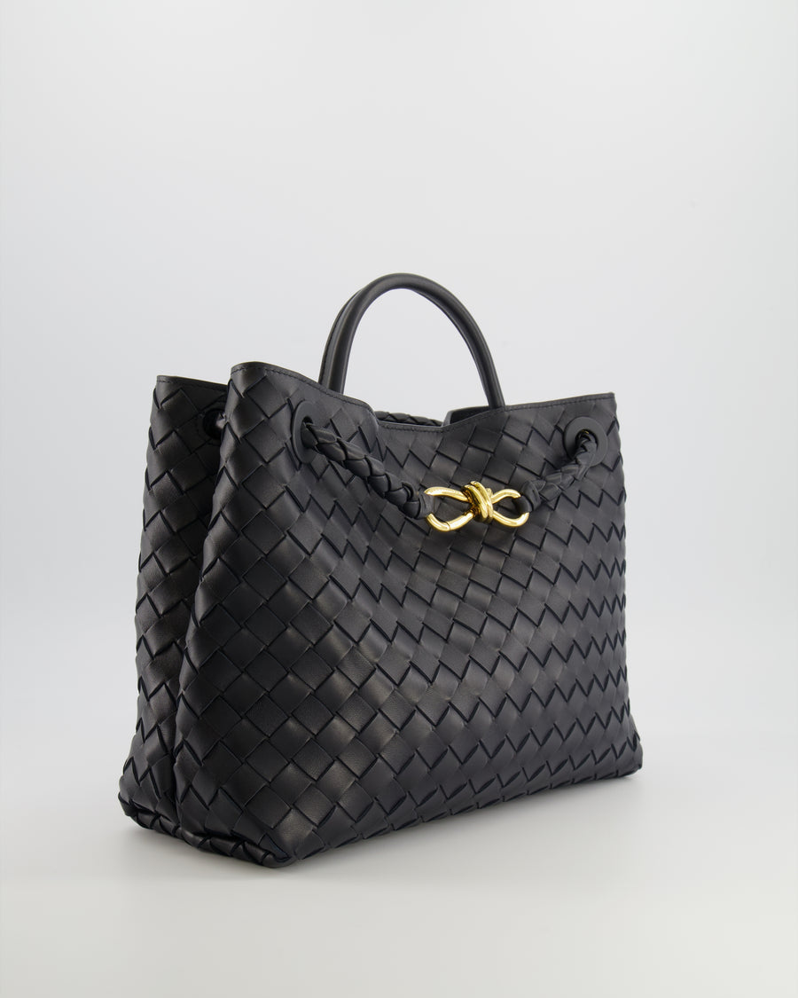 Bottega Veneta Medium Andiamo Bag in Nocturnal Intrecciato Leather with Gold Hardware RRP £4,250