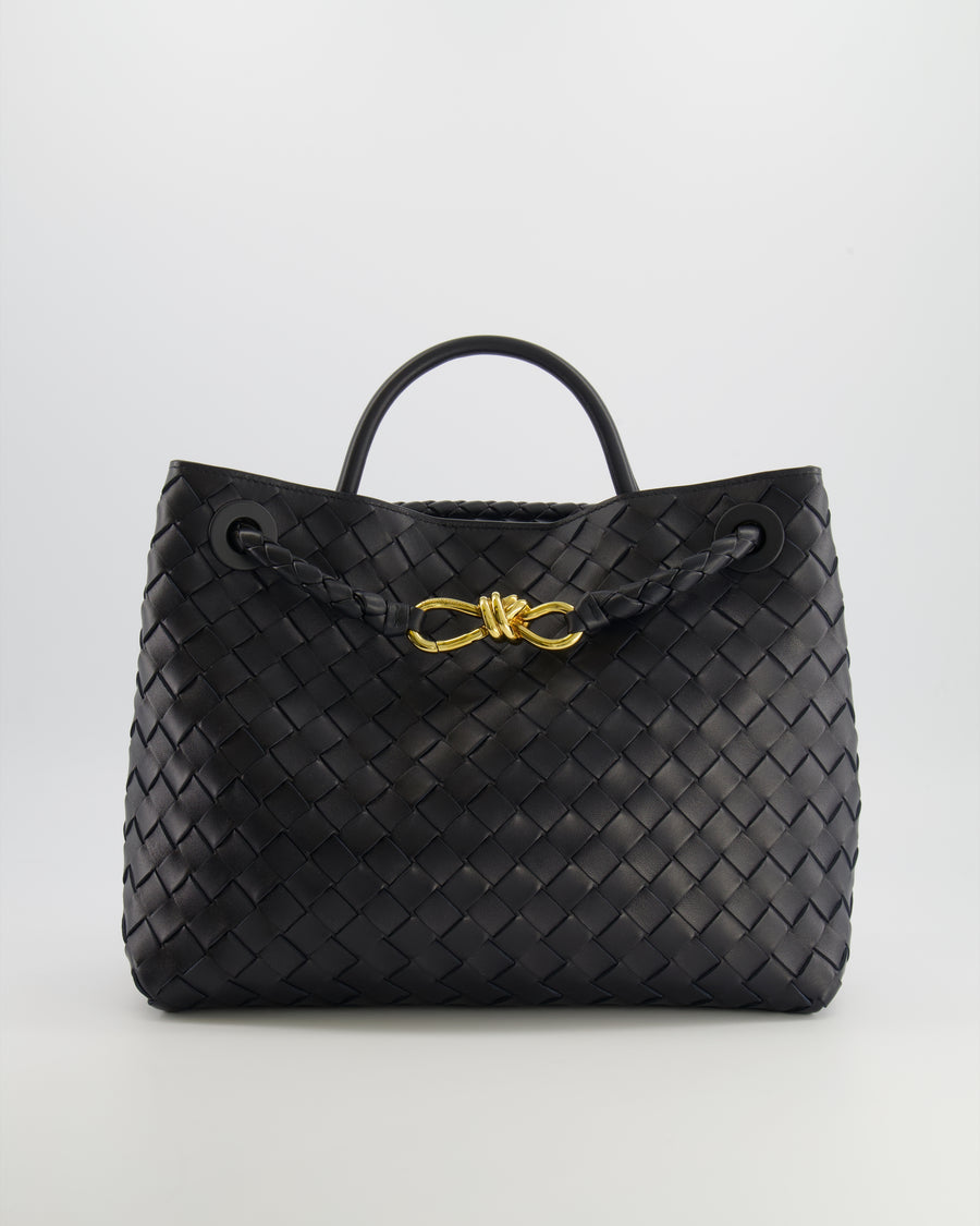 Bottega Veneta Medium Andiamo Bag in Nocturnal Intrecciato Leather with Gold Hardware RRP £4,250