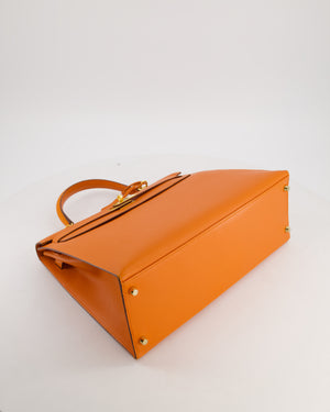 Hermès Kelly 35 Sellier Bag in Orange Epsom Leather With Gold Hardware