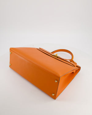 Hermès Kelly 35 Sellier Bag in Orange Epsom Leather With Gold Hardware