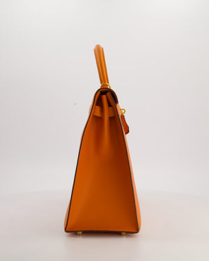 Hermès Kelly 35 Sellier Bag in Orange Epsom Leather With Gold Hardware