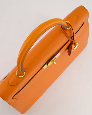 Hermès Kelly 35 Sellier Bag in Orange Epsom Leather With Gold Hardware