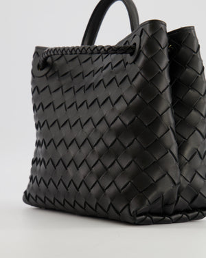 Bottega Veneta Small Andiamo Bag in Black Intrecciato Leather with Gold Hardware RRP £3,460