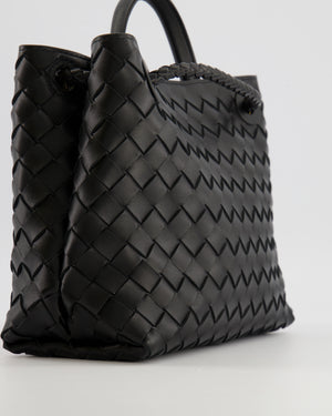 Bottega Veneta Small Andiamo Bag in Black Intrecciato Leather with Gold Hardware RRP £3,460