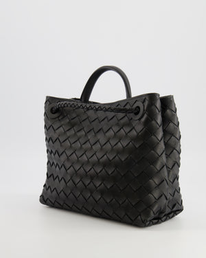 Bottega Veneta Small Andiamo Bag in Black Intrecciato Leather with Gold Hardware RRP £3,460