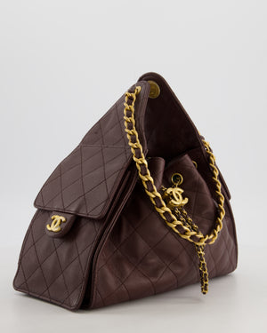 *RARE* Chanel Small 25 Bag in Brown Caviar Leather with Brushed Gold Hardware