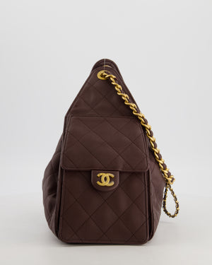*RARE* Chanel Small 25 Bag in Brown Caviar Leather with Brushed Gold Hardware