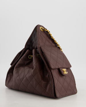 *RARE* Chanel Small 25 Bag in Brown Caviar Leather with Brushed Gold Hardware